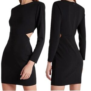 NWT Express Medium Black Long Sleeve Cutouts Dress